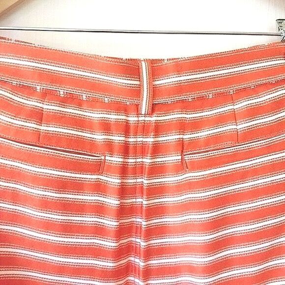 Tommy Hilfiger Orange And White Striped Button-Down Skirt size 10 - Picture 4 of 5